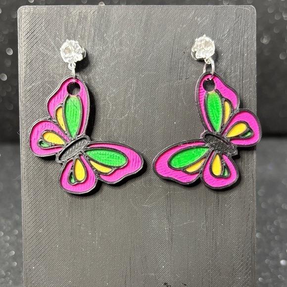Handmade Jewelry - Small Colorful Butterfly Earrings